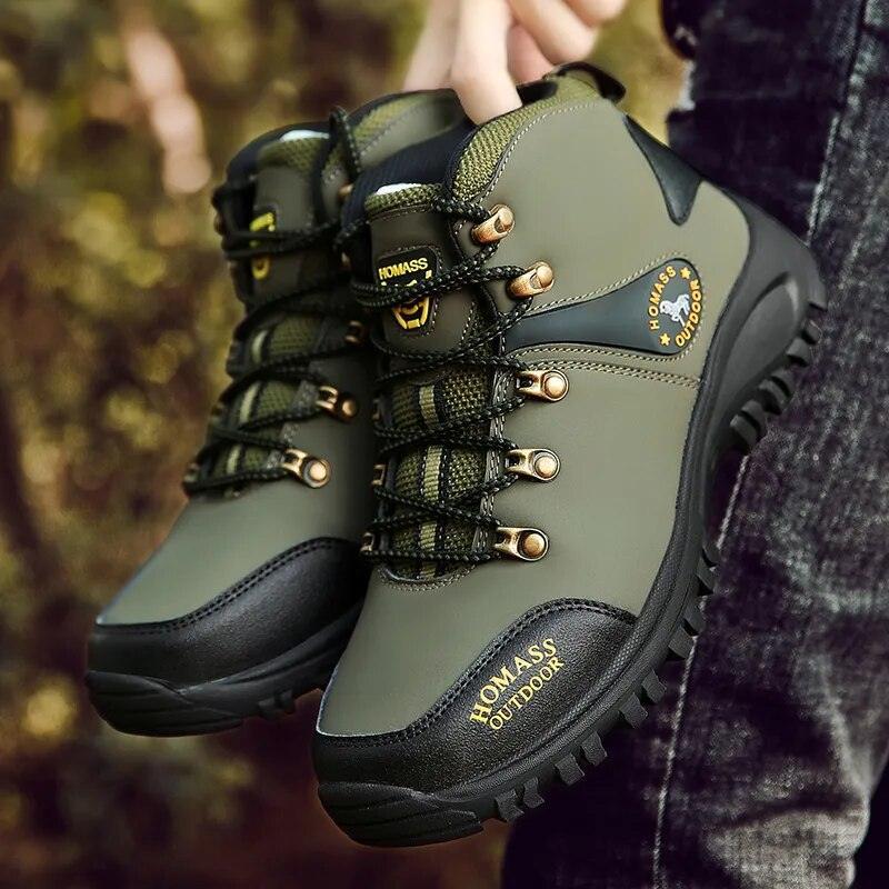 Unisex New Hiking Boots Men Waterproof High Top Trekking Botas Leather - VirtuousWares:Global