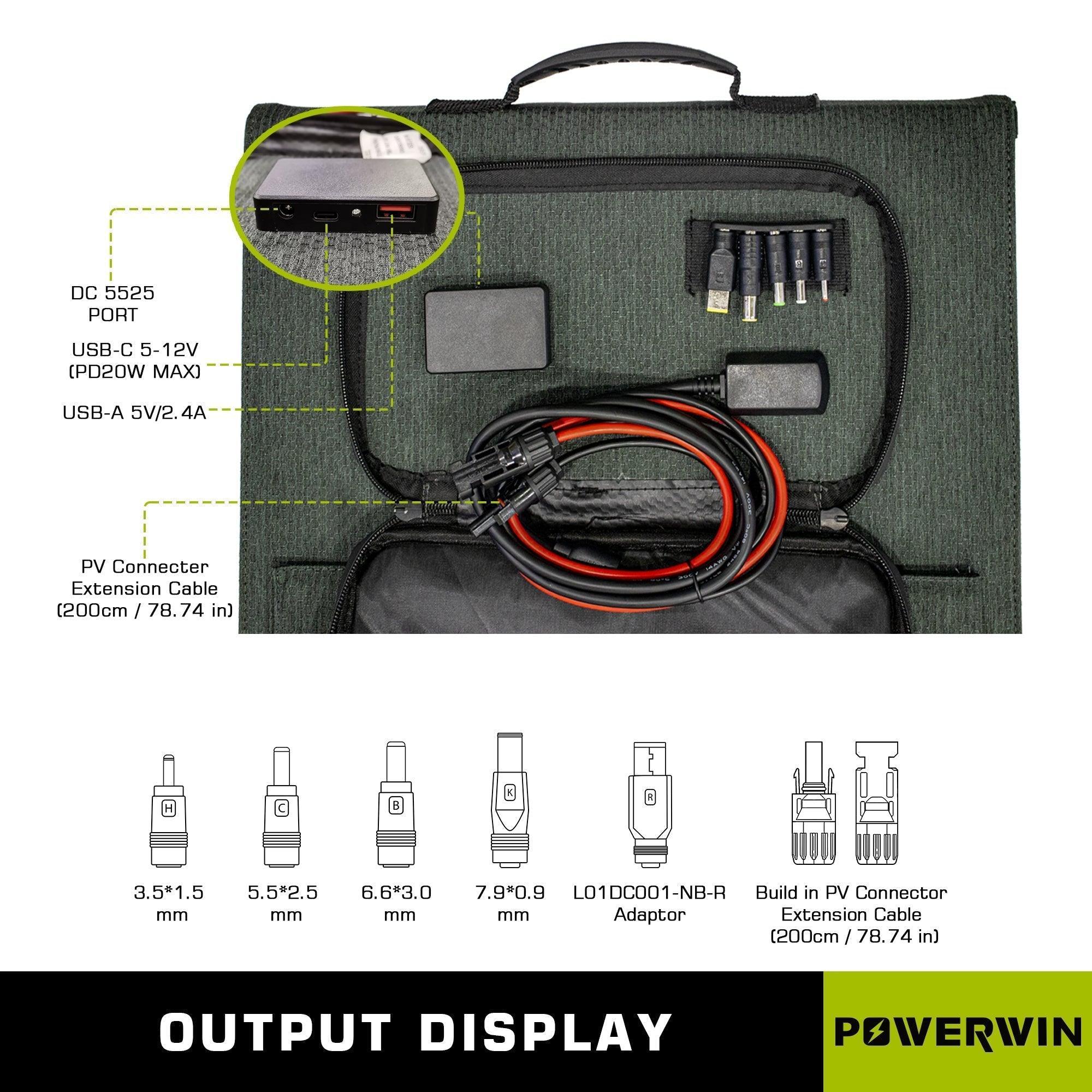 US POWERWIN Foldable Solar Panel PWS110 2 Pack 220W - VirtuousWares:Global