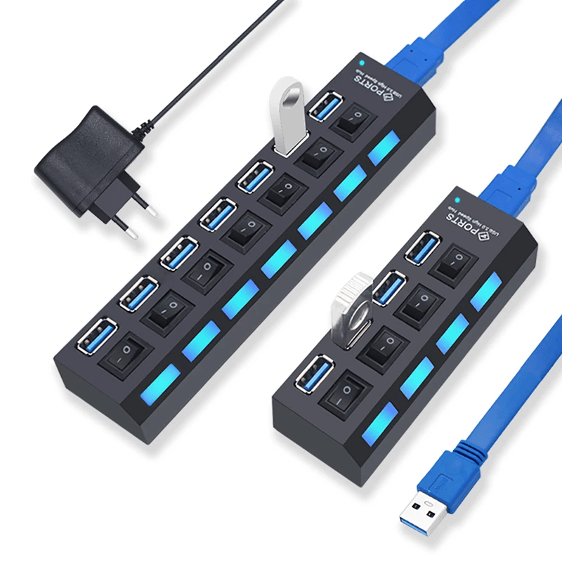 USB 3.0 Hub USB Hub 3.0 Multi USB Splitter 4/7 Port Multiple Expander - VirtuousWares:Global