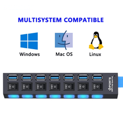 USB 3.0 Hub USB Hub 3.0 Multi USB Splitter 4/7 Port Multiple Expander - VirtuousWares:Global