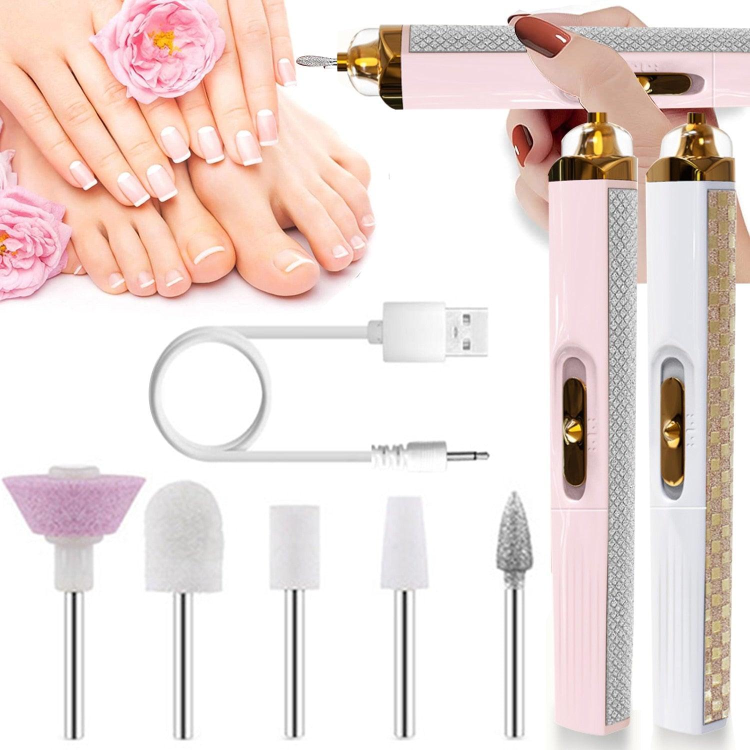 USB Professional Electric Pen-Shape Nail Grinder Machine 5 IN 1 LED - VirtuousWares:Global
