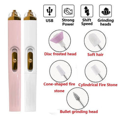 USB Professional Electric Pen-Shape Nail Grinder Machine 5 IN 1 LED - VirtuousWares:Global