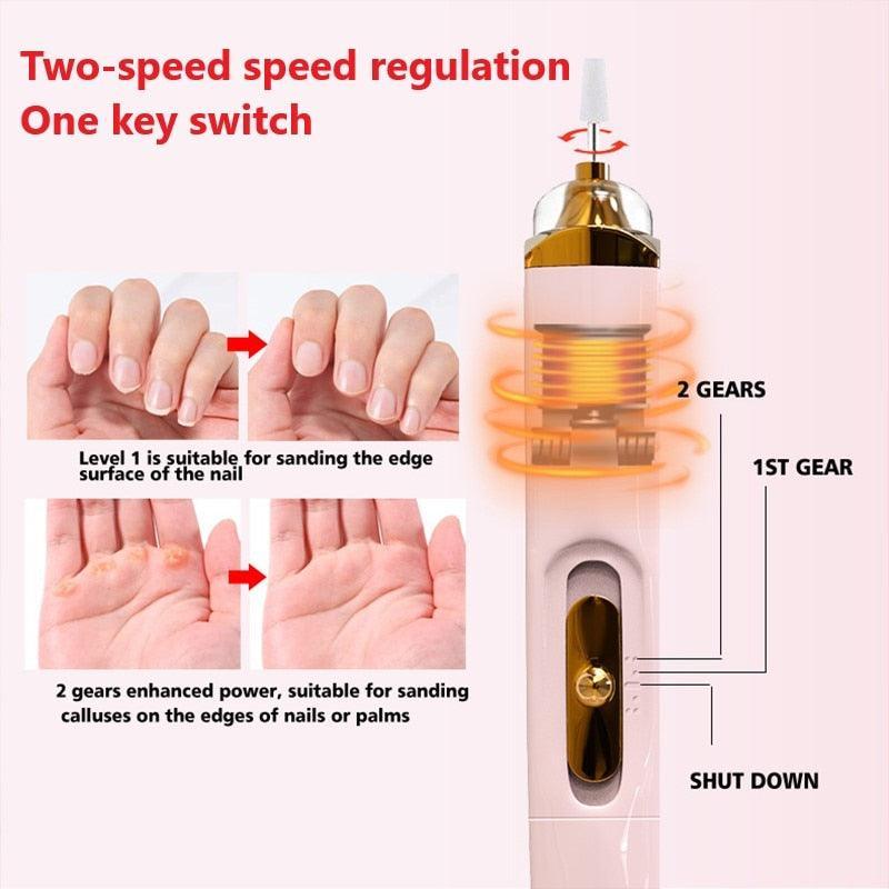 USB Professional Electric Pen-Shape Nail Grinder Machine 5 IN 1 LED - VirtuousWares:Global