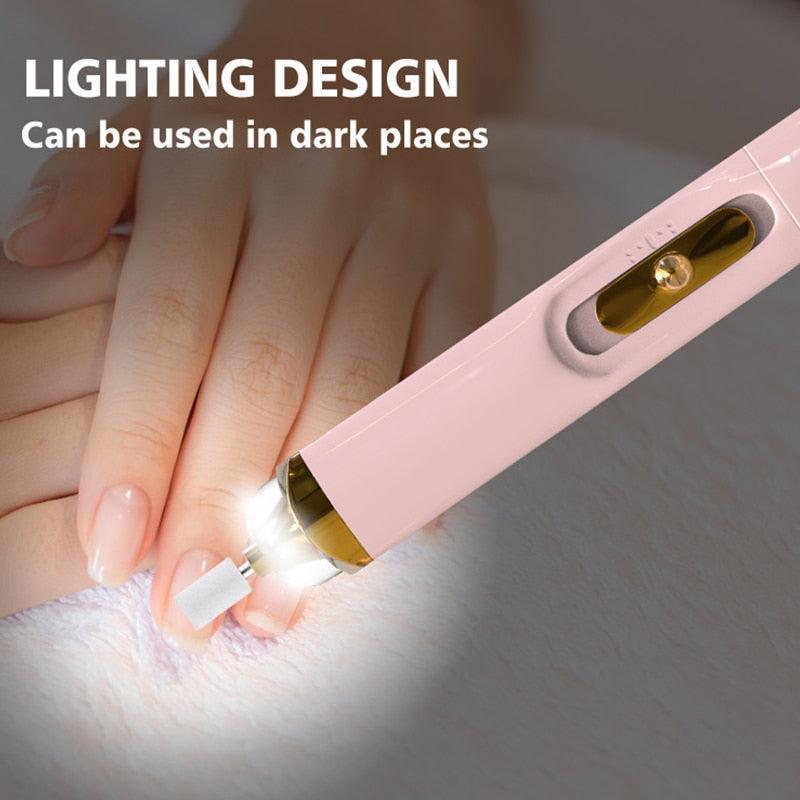 USB Professional Electric Pen-Shape Nail Grinder Machine 5 IN 1 LED - VirtuousWares:Global