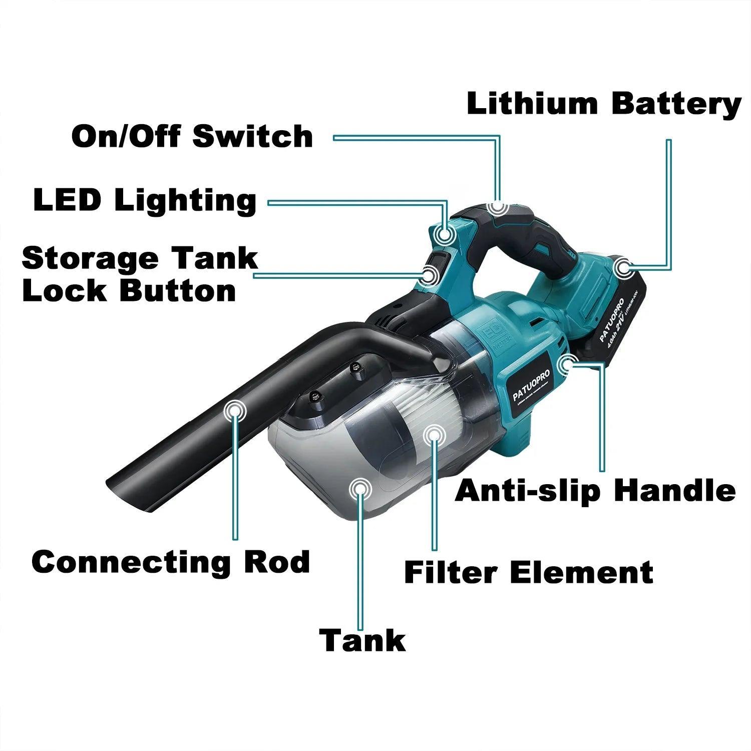 Vacuum Cleaner Cordless Handheld for Makita 18V Battery Portable for - VirtuousWares:Global