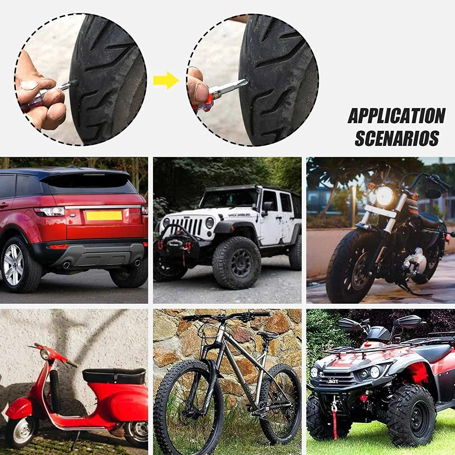 Vacuum Tyre Repair Nail Set Kit for Wheels Car Motorcycle Scooter - VirtuousWares:Global