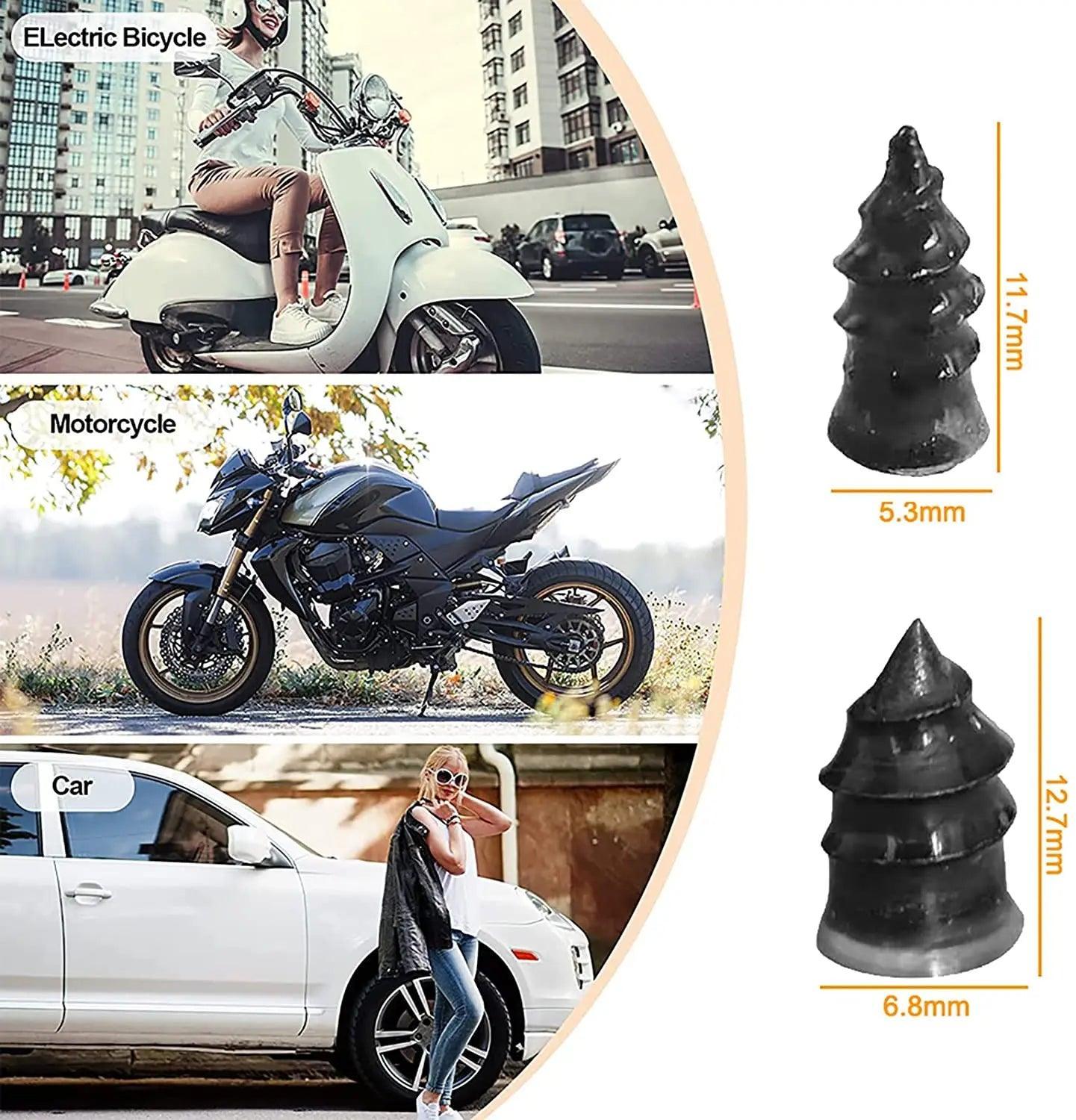 Vacuum Tyre Repair Set Nail Kit for Wheels Car Motorcycle Scooter - VirtuousWares:Global