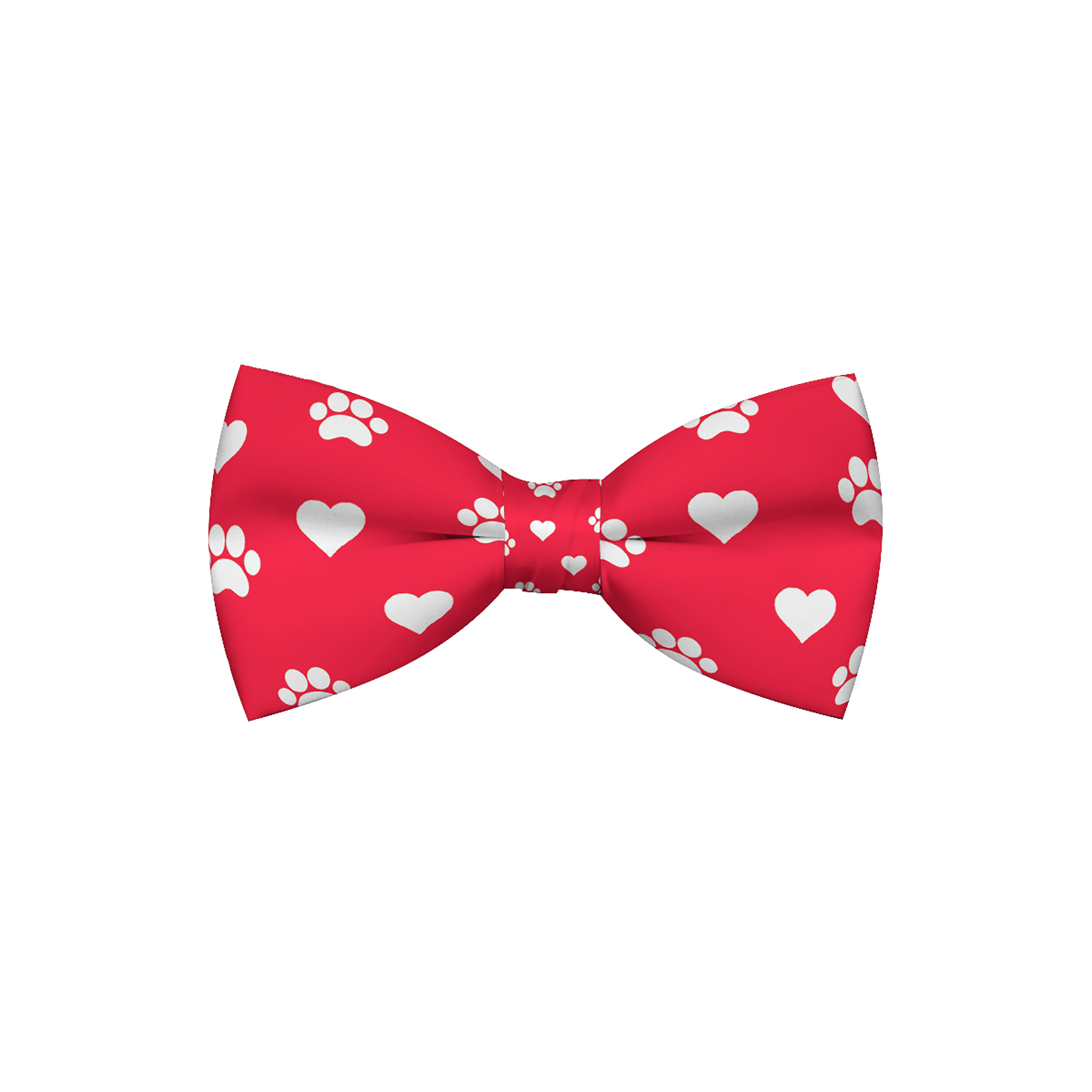 Valentines Day Paw Prints & Hearts Red Dog Bow Tie - VirtuousWares:Global