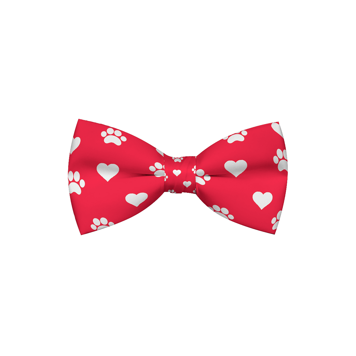 Valentines Day Paw Prints & Hearts Red Dog Bow Tie - VirtuousWares:Global
