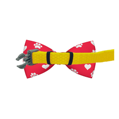 Valentines Day Paw Prints & Hearts Red Dog Bow Tie - VirtuousWares:Global