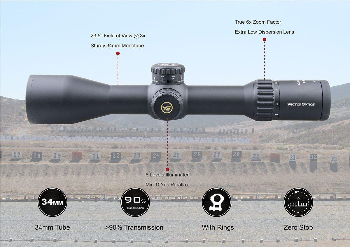 Vector Optics Continental 3-18x50 HD FFP Hunting Riflescope 1/10 MIL - VirtuousWares:Global