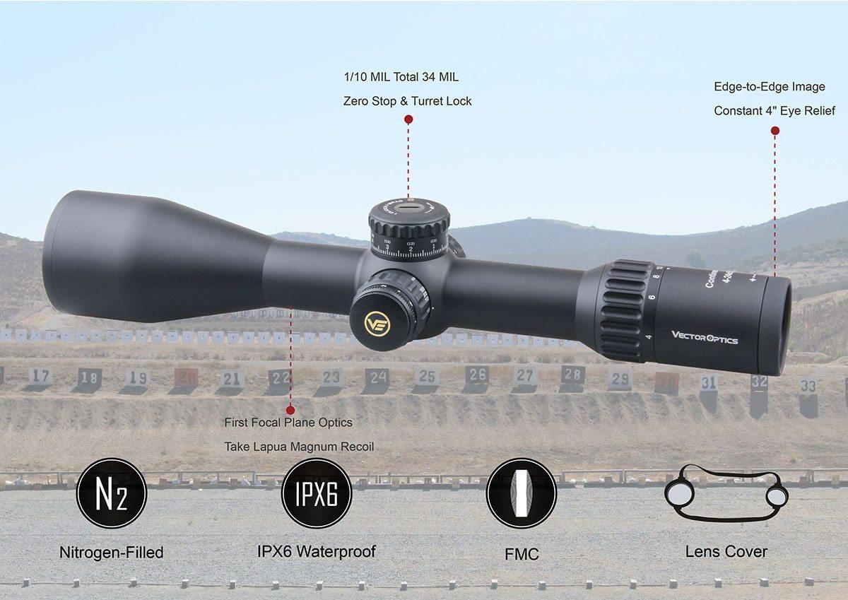 Vector Optics Continental 4-24x56 HD 34mm FFP Hunting Riflescope - VirtuousWares:Global