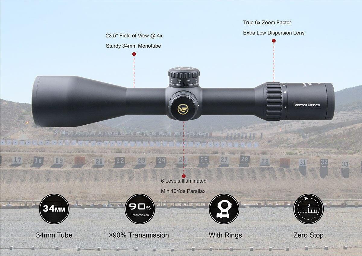 Vector Optics Continental 4-24x56 HD 34mm FFP Hunting Riflescope - VirtuousWares:Global