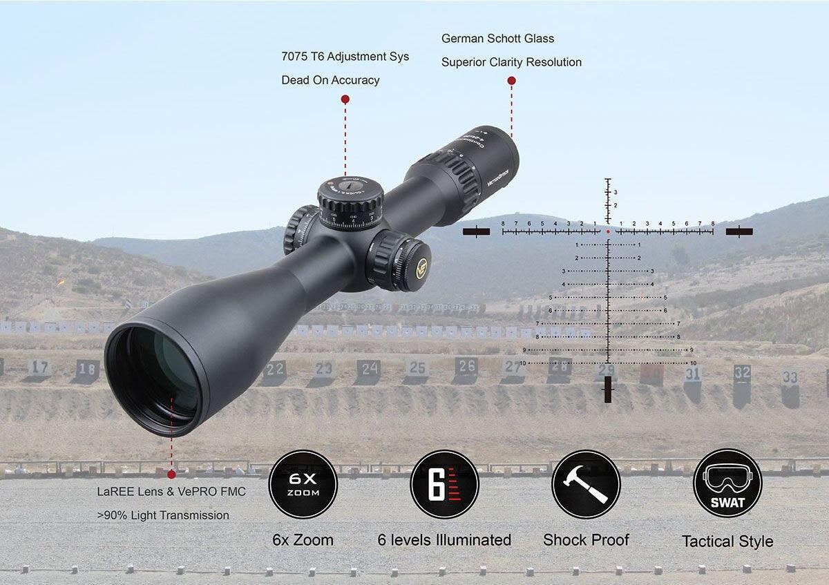 Vector Optics Continental 4-24x56 HD 34mm FFP Hunting Riflescope - VirtuousWares:Global
