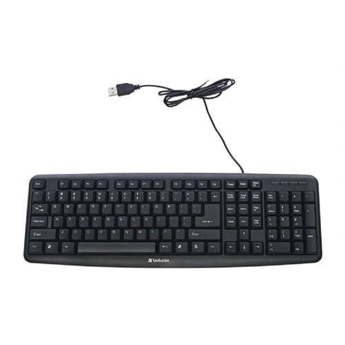 Verbatim 99201 Slimline Corded USB Keyboard- Black - VirtuousWares:Global