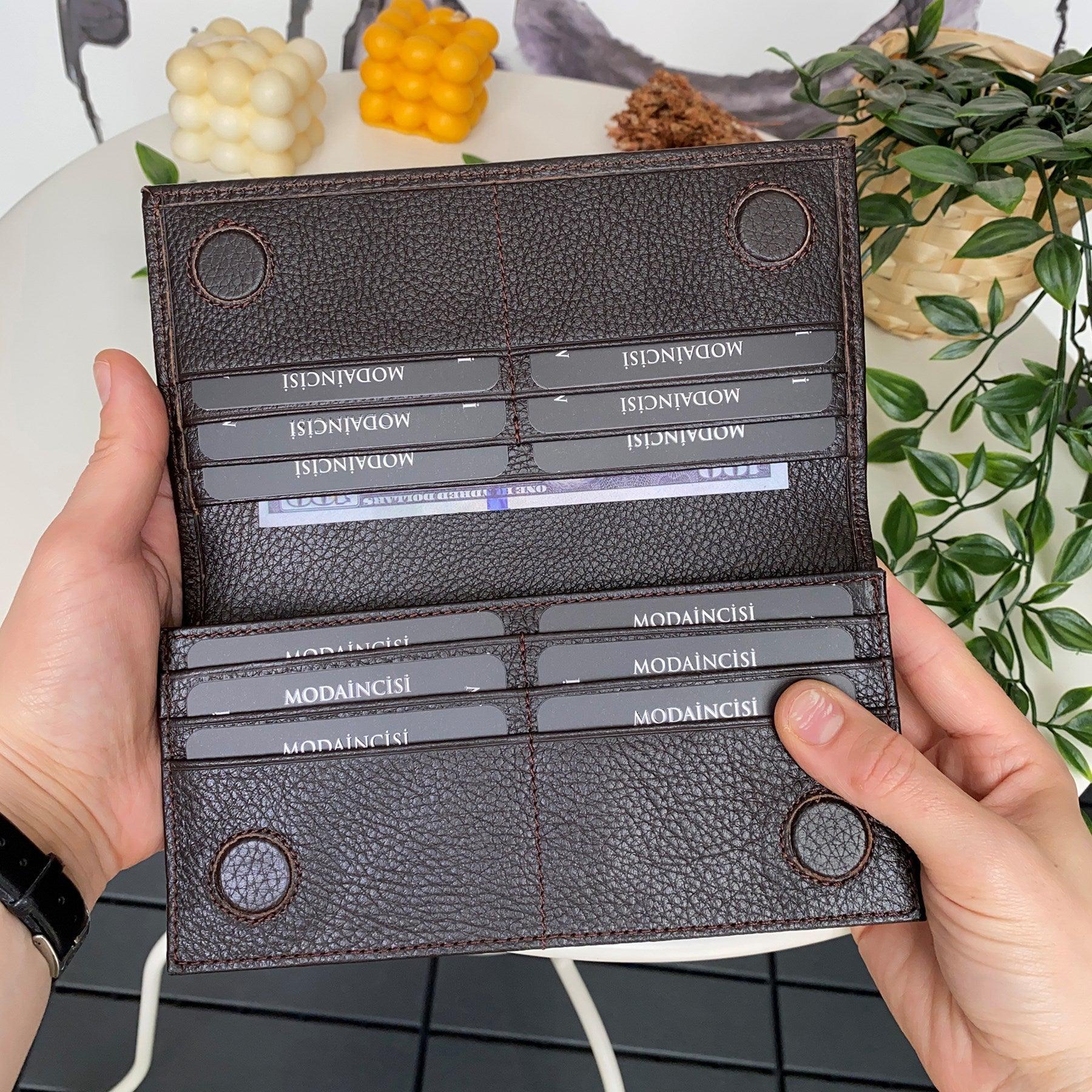 Verona - Genuine Leather Magnetic Large Wallet with Phone Compartment - VirtuousWares:Global