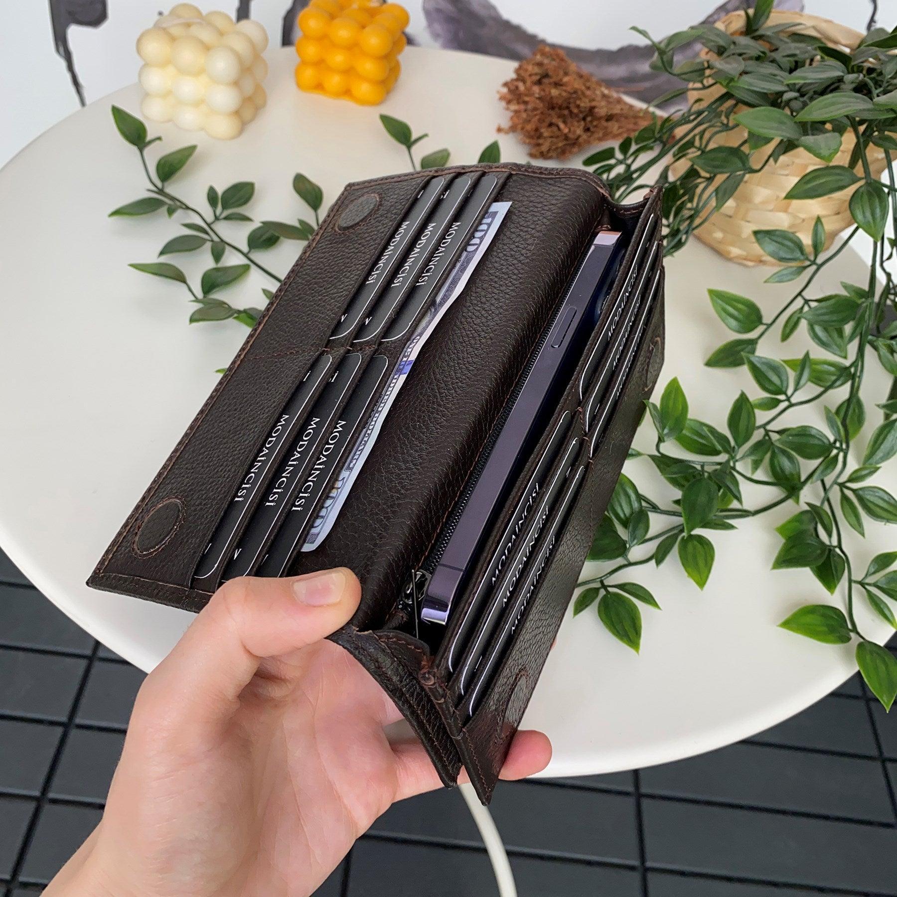Verona - Genuine Leather Magnetic Large Wallet with Phone Compartment - VirtuousWares:Global