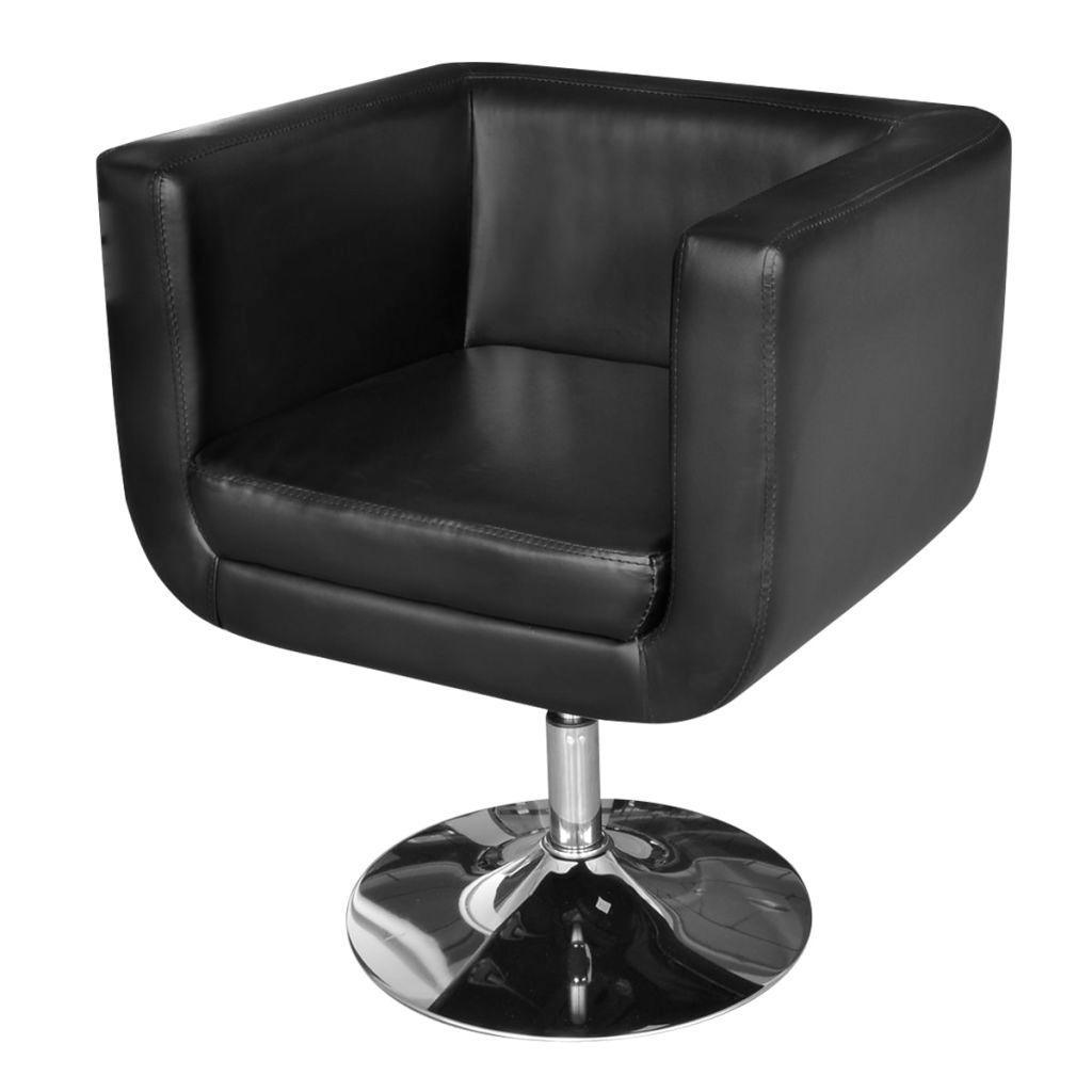 vidaXL Armchairs with Chrome Base 2 pcs Black Faux Leather - VirtuousWares:Global