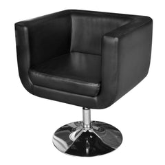 vidaXL Armchairs with Chrome Base 2 pcs Black Faux Leather - VirtuousWares:Global