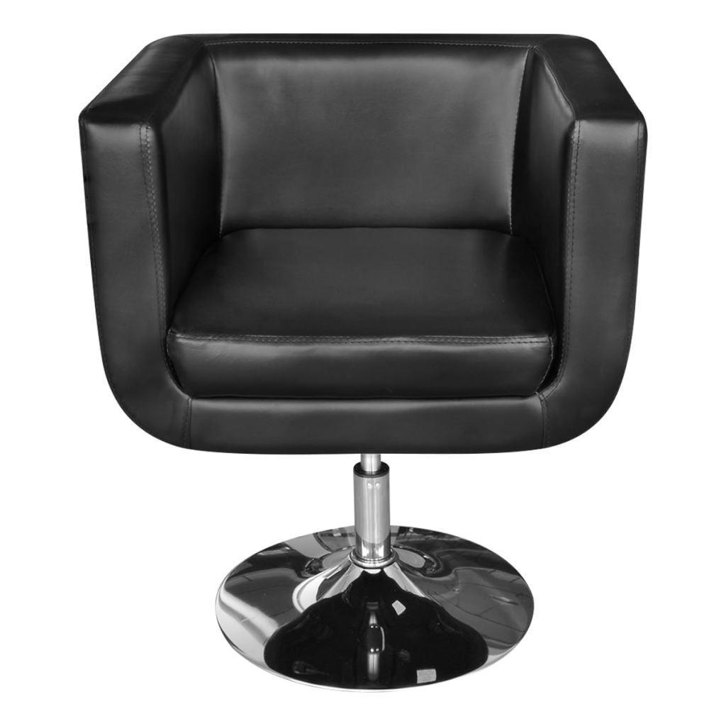 vidaXL Armchairs with Chrome Base 2 pcs Black Faux Leather - VirtuousWares:Global