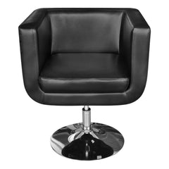 vidaXL Armchairs with Chrome Base 2 pcs Black Faux Leather - VirtuousWares:Global