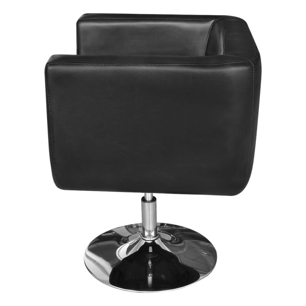 vidaXL Armchairs with Chrome Base 2 pcs Black Faux Leather - VirtuousWares:Global