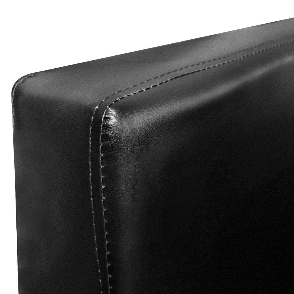 vidaXL Armchairs with Chrome Base 2 pcs Black Faux Leather - VirtuousWares:Global
