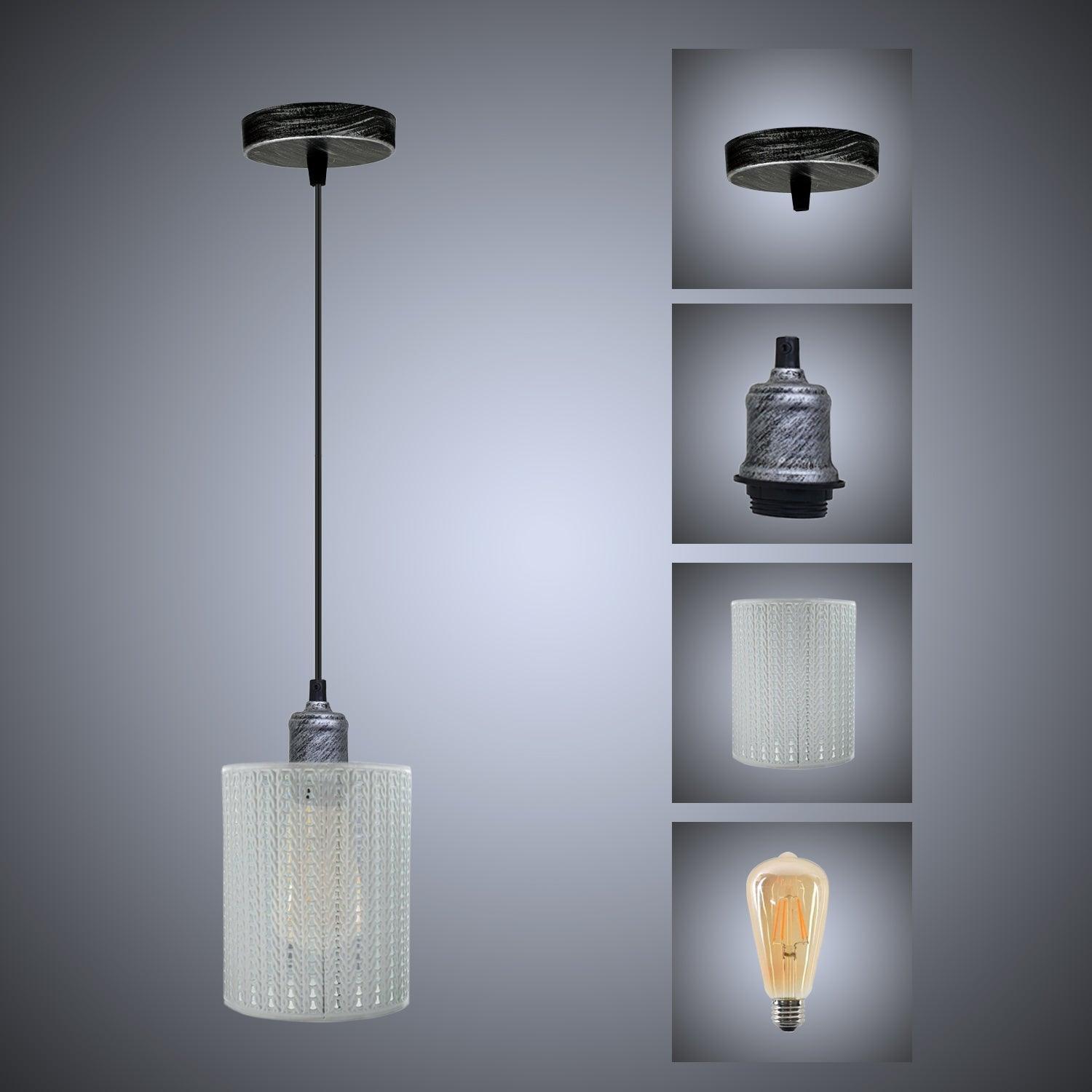 Vintage Industrial Metal Ceiling Pendant Pattern Shade Hanging Modern - VirtuousWares:Global
