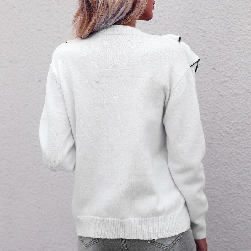 Vintage White Sweater Womens Pullover - VirtuousWares:Global