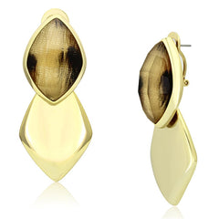 VL073 - IP Gold(Ion Plating) Brass Earrings with Synthetic Synthetic - VirtuousWares:Global
