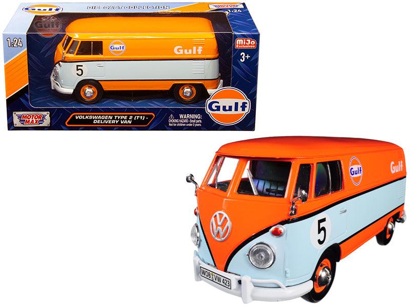 Volkswagen Type 2 (T1) Delivery Van #5 \Gulf\" Orange and Light Blue - VirtuousWares:Global
