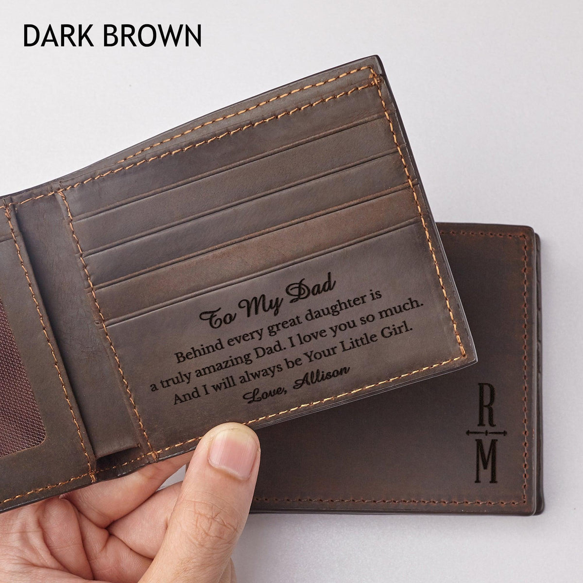 Wallet Gifts For Dad, Mens Leather Wallet, Dad Gift From Daughter - VirtuousWares:Global