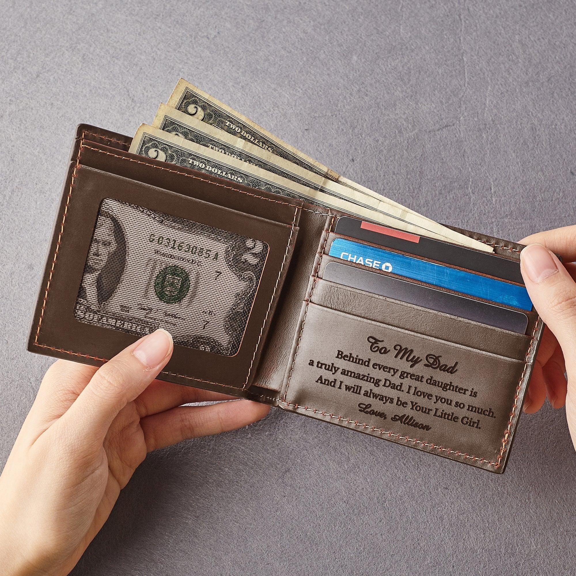 Wallet Gifts For Dad, Mens Leather Wallet, Dad Gift From Daughter - VirtuousWares:Global