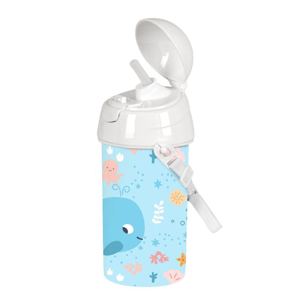 Water bottle Safta Ballenita White Light Blue PVC (500 ml) - VirtuousWares:Global