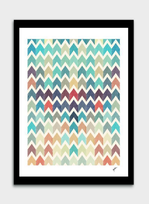 Watercolor Chevron Pattern II Frame - VirtuousWares:Global