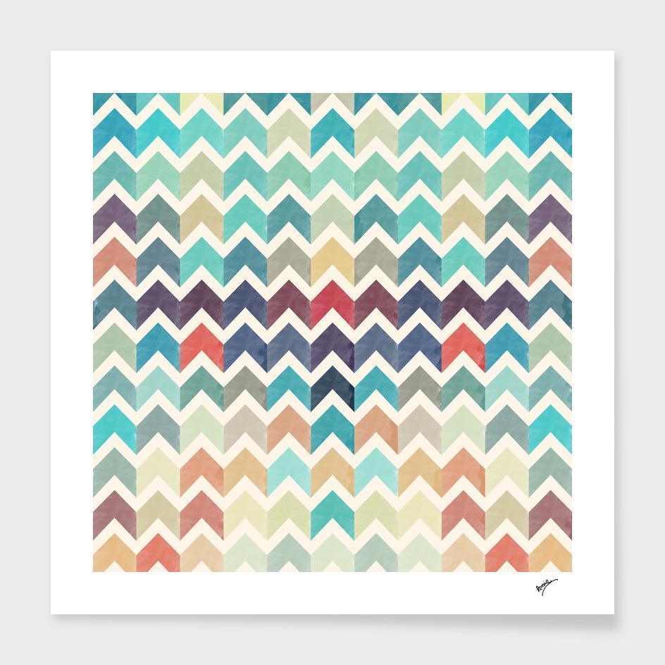 Watercolor Chevron Pattern II Frame - VirtuousWares:Global