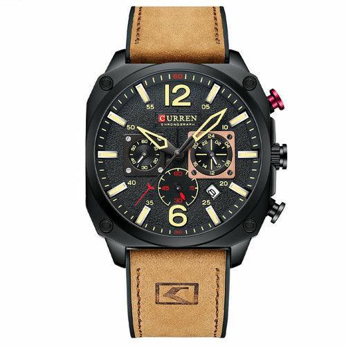 Waterproof Belt Six Hand Calendar Quartz Watch - VirtuousWares:Global