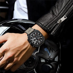 Waterproof Belt Six Hand Calendar Quartz Watch - VirtuousWares:Global