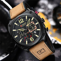 Waterproof Belt Six Hand Calendar Quartz Watch - VirtuousWares:Global