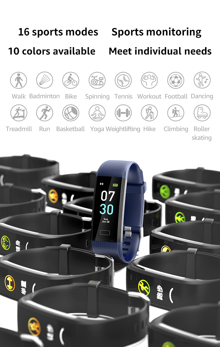 Waterproof Sport Smart Bracelet Health Monitor Smartwatch - VirtuousWares:Global