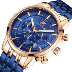 Waterproof Steel Band Large Dial Luminous Quartz Watch - VirtuousWares:Global