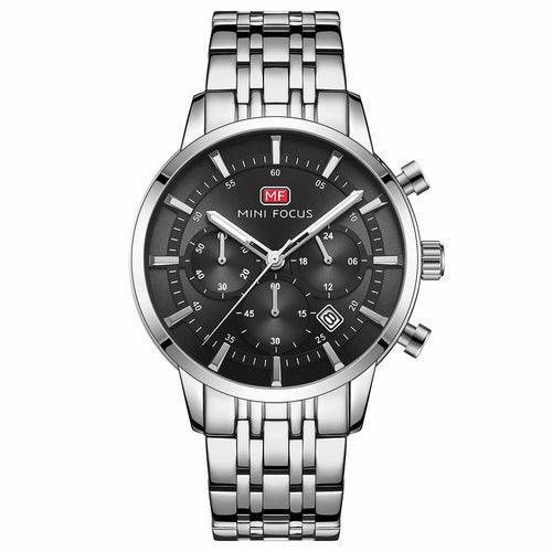Waterproof Steel Band Large Dial Luminous Quartz Watch - VirtuousWares:Global
