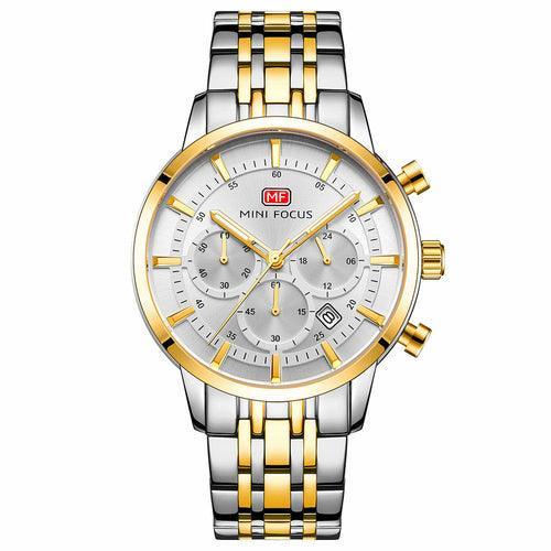 Waterproof Steel Band Large Dial Luminous Quartz Watch - VirtuousWares:Global