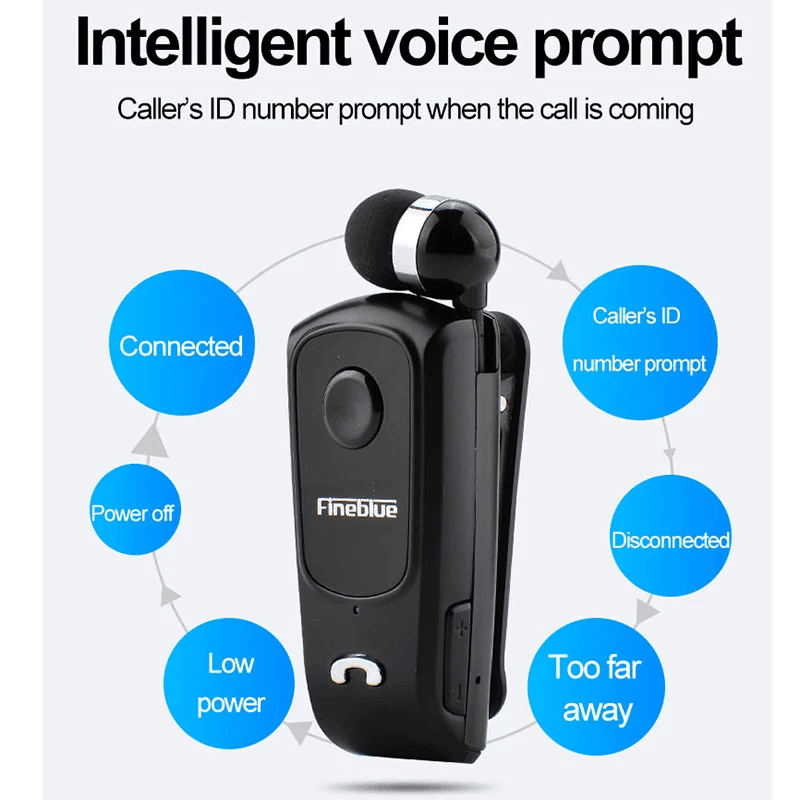 Wear Clip Wireless CSR Bluetooth Handsfree Headset for Driving - VirtuousWares:Global