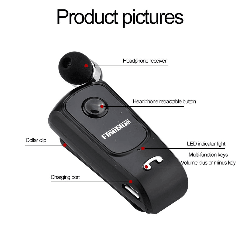 Wear Clip Wireless CSR Bluetooth Handsfree Headset for Driving - VirtuousWares:Global