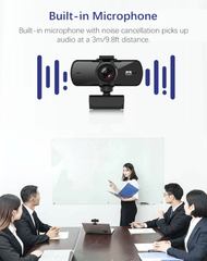 Webcam 2K Full HD 1080P Web Camera Autofocus With Microphone - VirtuousWares:Global