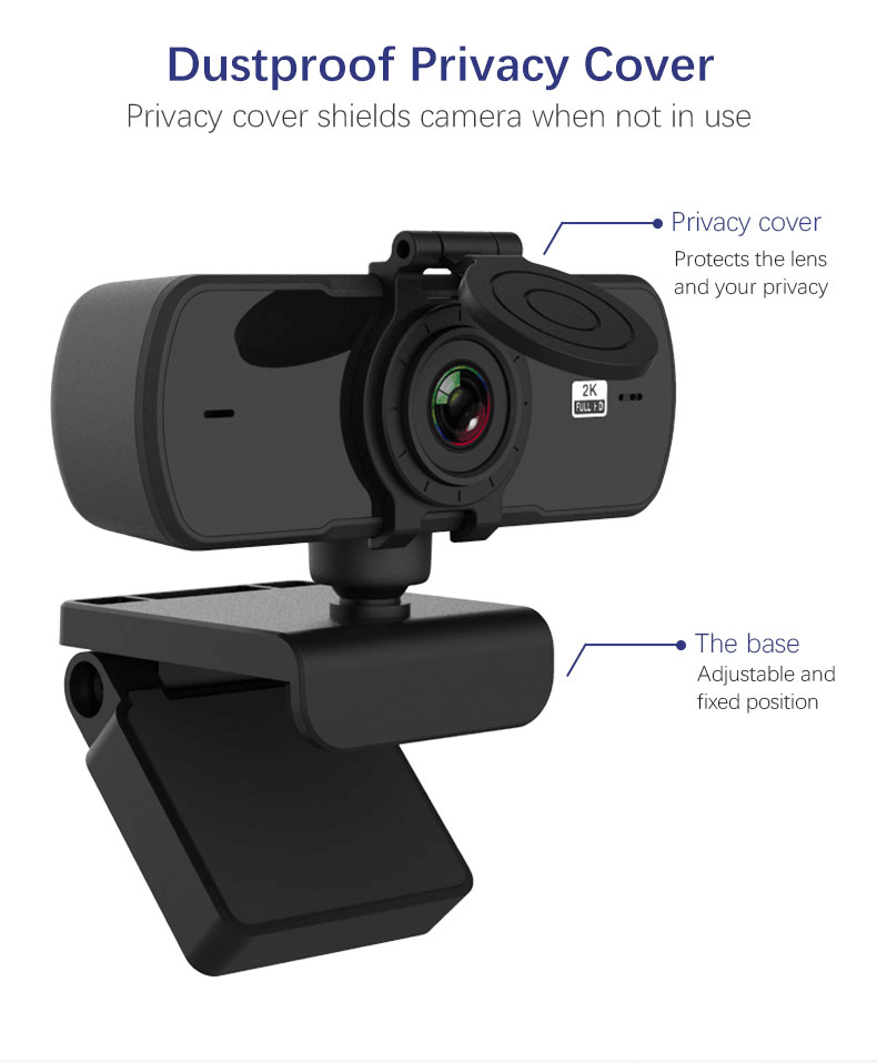 Webcam 2K Full HD 1080P Web Camera Autofocus With Microphone - VirtuousWares:Global