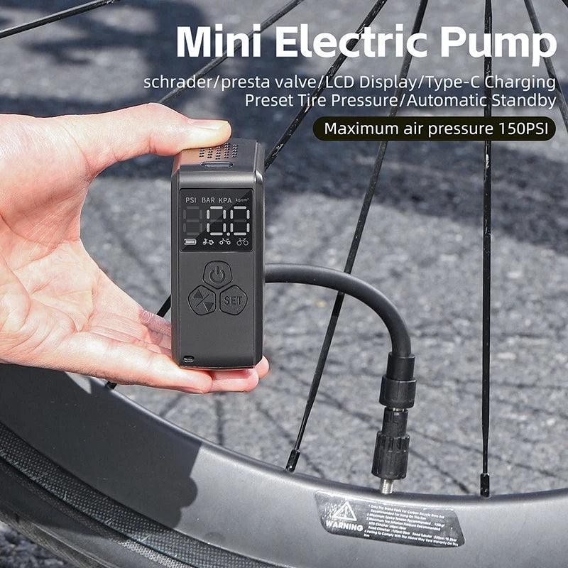 WEST BIKING Bike Pump Portable Mini Electric Air Pump 150PSI Tire - VirtuousWares:Global