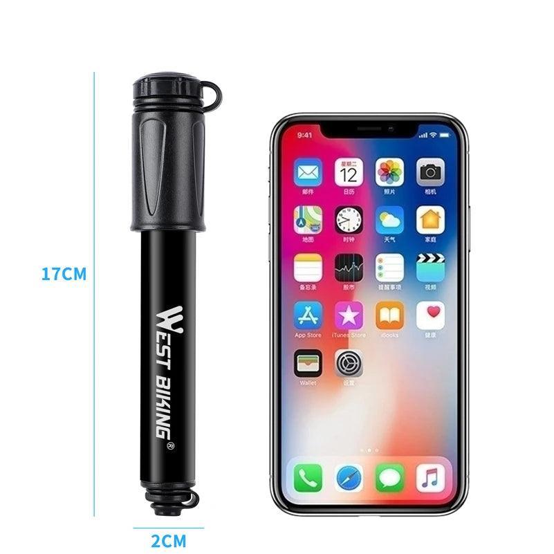 WEST BIKING Mini Bicycle Pump 100Psi Portable Schrader Presta Valve - VirtuousWares:Global