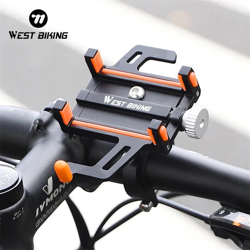 WEST BIKING Phone Holder Motorcycle Electric Scooter Cellphone Stand Aluminum Alloy CNC Smart Phone Bracket Bicycle Accessories - VirtuousWares:Global